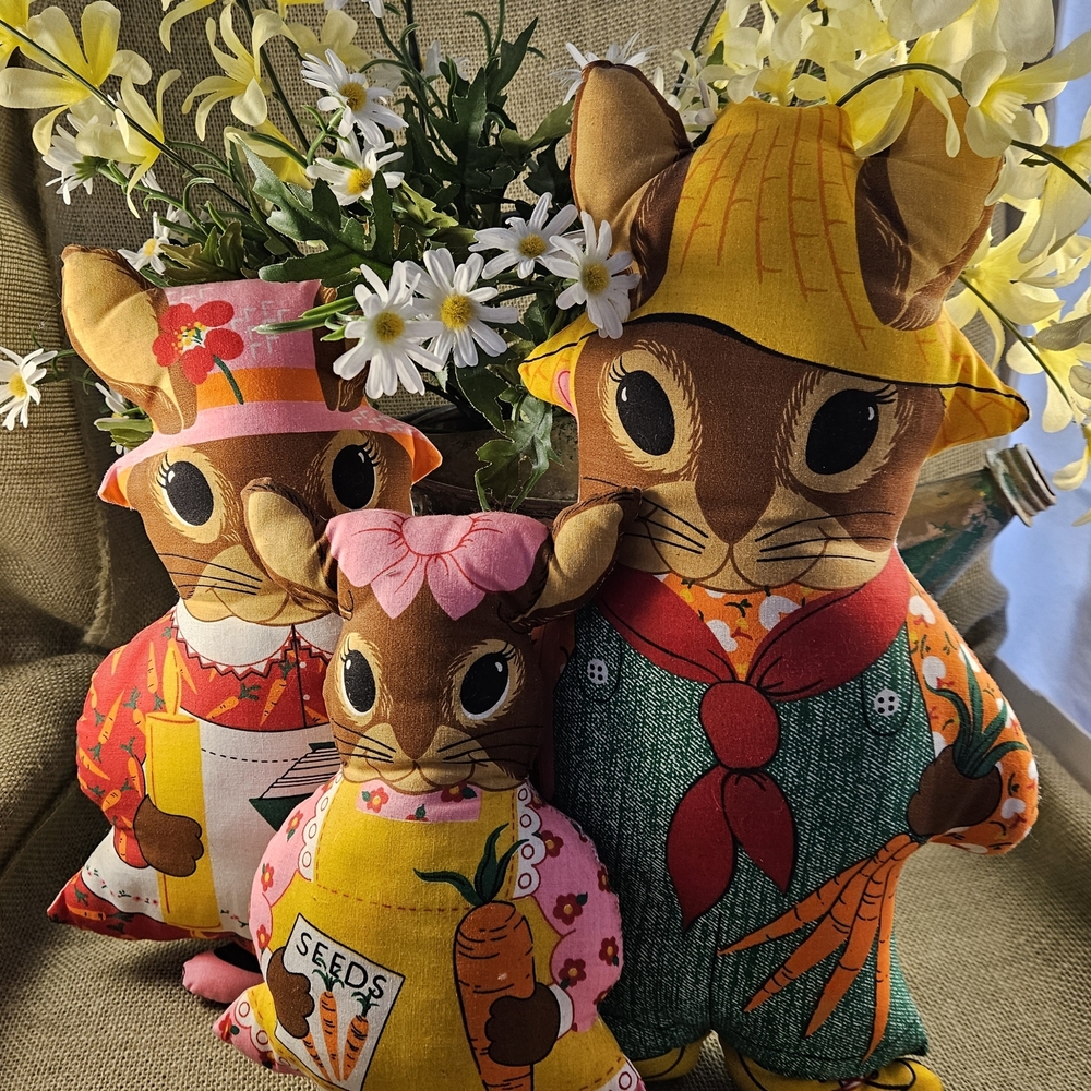 Handsewn Vintage Bunny Family